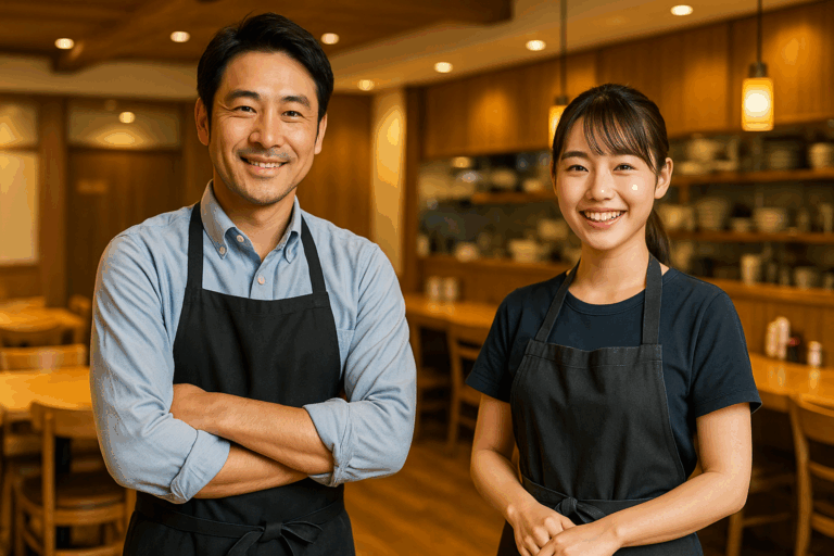 店長とスタッフ