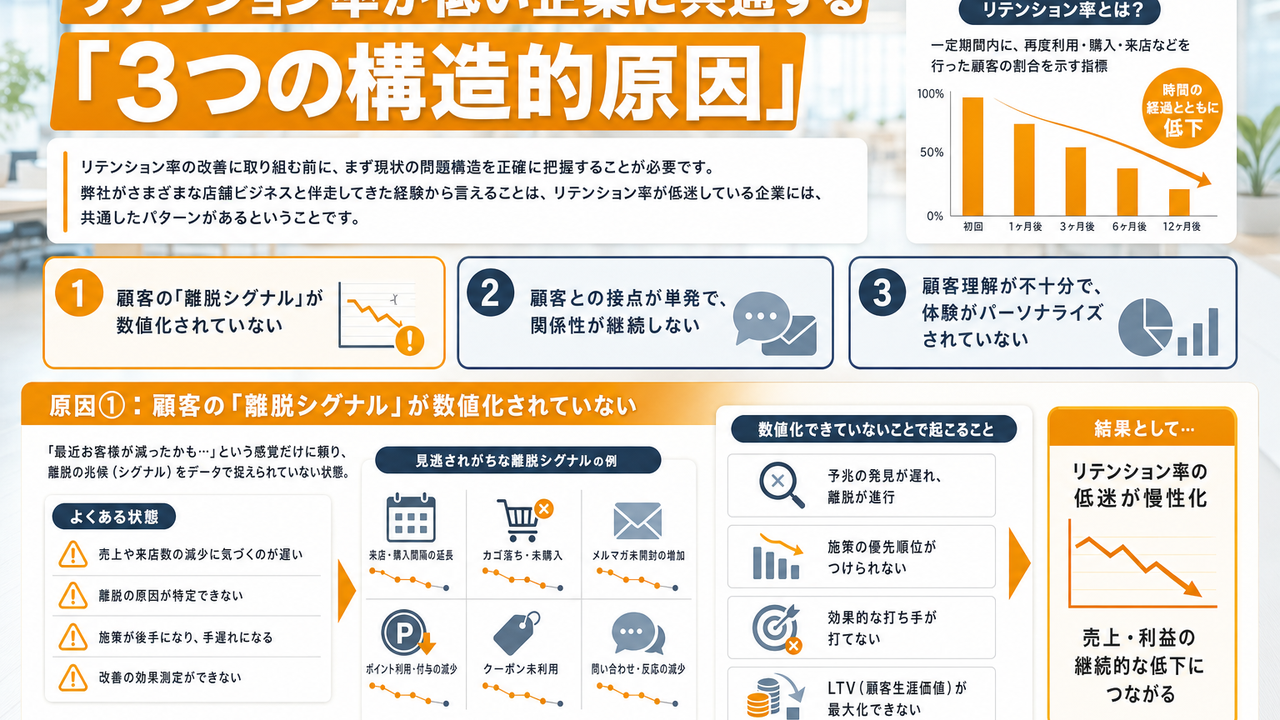リテンション率が低い企業に共通する「3つの構造的原因」